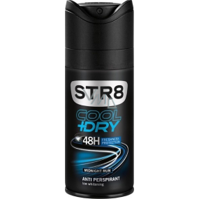 Str8 Skin Protect Cool + Dry Midnight Run Antitranspirant Deodorant Spray für Männer 150 ml