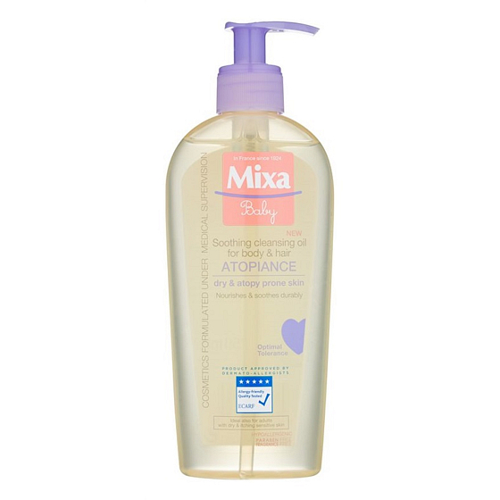 Mixa Baby Atopiance Beruhigendes Reinigungsöl für Kinder für Haare und Haut mit Neigung zu Atopie 250 ml