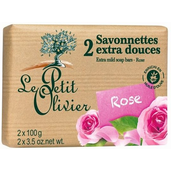 Le Petit Olivier Rose extra sanfte Toilettenseife mit natürlichen Extrakten 2 x 100 g