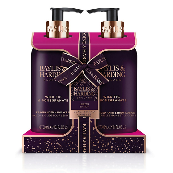 Baylis & Harding Fig and Pomegranate Flüssigseifenspender 300 ml + Hand- und Körperlotion 300 ml, Kosmetikset für Frauen