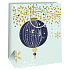 Ditipo Geschenkpapiertüte 26,4 x 13,6 x 32,7 cm Weihnachtsflasche blau