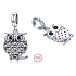 Sterling Silber 925 Liebliche Eule, Tierarmband-Anhänger