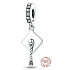 Charm Sterling Silber 925 Graduation - Graduation Cap - Straight, Graduate Anhänger Armband