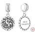 Charme Sterling Silber 925 Game of Thrones Wappen von Targarien, Anhänger auf einem Film-Armband