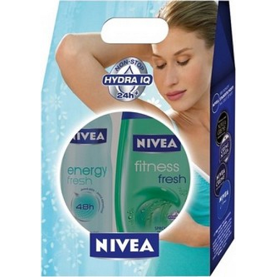 Nivea Fitness Frisches Duschgel 250 ml + Antitranspirant Spray 150 ml, Kosmetikset für Frauen