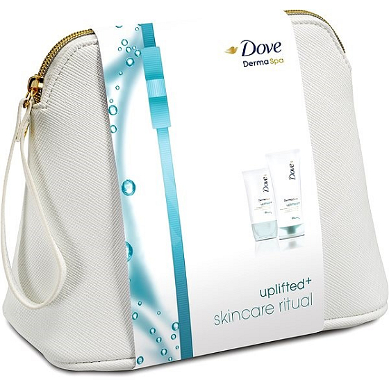 Dove Derma Spa Uplifted + Körpergel mit Massagekopf 100 ml + DermaSpa Uplifted Körperlotion 200 ml + Kosmetiktasche, Kosmetikset