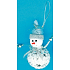 Weißer Schneemann mit silbernen Pailletten zum Aufhängen von 10 cm