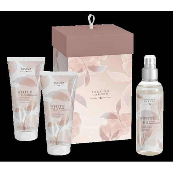 Atkinsons English Garden Tee White & Rosa Mosquaeta Öl Körperwasser für Frauen 100 ml + Körperlotion 75 ml + Duschgels 75 ml, Kosmetikset