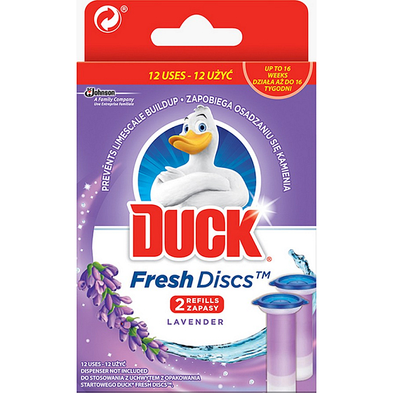 Duck Fresh Discs Lavendel WC Gel für hygienische Sauberkeit und Frische Ihrer Toilette 2 x 36 ml