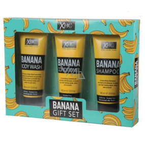 Xpel Banana pflegendes Haarshampoo 100 ml + Haarspülung 100 ml + Duschgel 100 ml, Kosmetikset