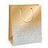 Ditipo Geschenk Papiertüte Glitter 18 x 10 x 22,7 cm grau, Gold Glitter QC