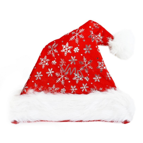Weihnachtsmütze silberne Schneeflocken 40 cm