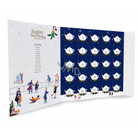 English Tea Shop Bio Adventskalender in Form eines Buches Weihnachtsnachtblau, 25 Stück lose Teepyramiden, 13 Geschmacksrichtungen, 50 g, Geschenkset