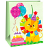 Ditipo Geschenk Papiertüte 26 x 32,5 x 13,8 cm hellgrüner Löwe