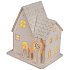 Ditipo Holzhaus mit LED hellweiß 11 x 11 cm