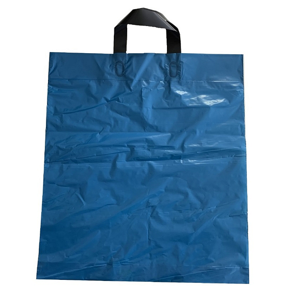 Plastiktüte blau mit Griff 36 x 45 cm