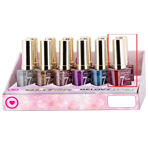 My 7Dias Efecto Gel Gel-Nagellack mit Glitzer rot 13 ml