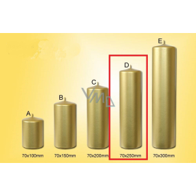 Lima Kerze glatt Metall gold Zylinder 70 x 250 mm 1 Stück