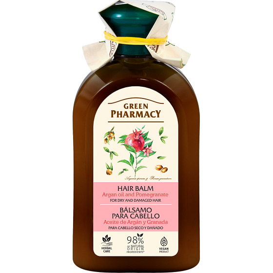 Green Pharmacy Arganöl und Granatapfel Spülung für trockenes und strapaziertes Haar 300 ml