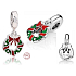 Sterling Silber 925 Weihnachtskranz, Weihnachtsarmband-Anhänger