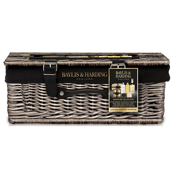 Baylis & Harding Tangerine and Grapefruit Badeschaum 750 ml + Duschgel 300 ml + Körperlotion 300 ml + Körperbutter 100 ml + feste Seife 100 g + Schaumbad 4 x 120 g + Badeschwamm, Kosmetikset für Frauen