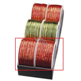 Ditipo Stuha saténová červená se zlatým okrajem 3 mm x 50 m Ditipo Stuha saténová červená se zlatým okrajem 3 mm x 50 m