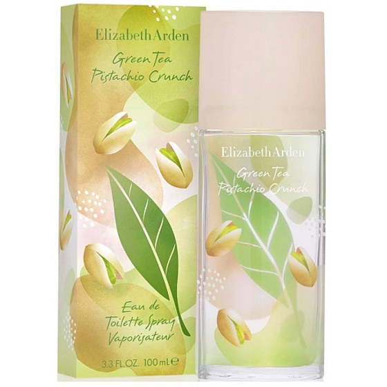 Elizabeth Arden Green Tea Pistachio Crunch – toaletní voda pro ženy, flakon 100 ml s designem inspirovaným zeleným čajem a pistáciemi.
