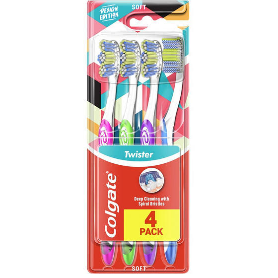 Colgate Twister Design Zahnbürste 4er-Pack