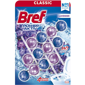 Bref WC Power Aktiv Lavendel, WC-Kugeln, 3 × 50 g Bref WC Power Aktiv Lavendel, WC-Kugeln, 3 × 50 g
