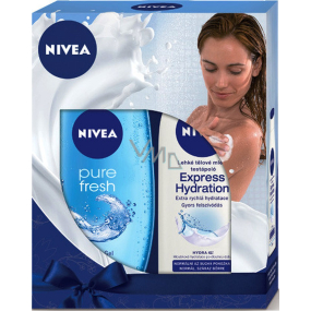 Nivea Express Hydration Light Body Lotion für normale bis trockene Haut 250 ml + Pure Fresh Shower Gel 250 ml, Kosmetikset für Damen