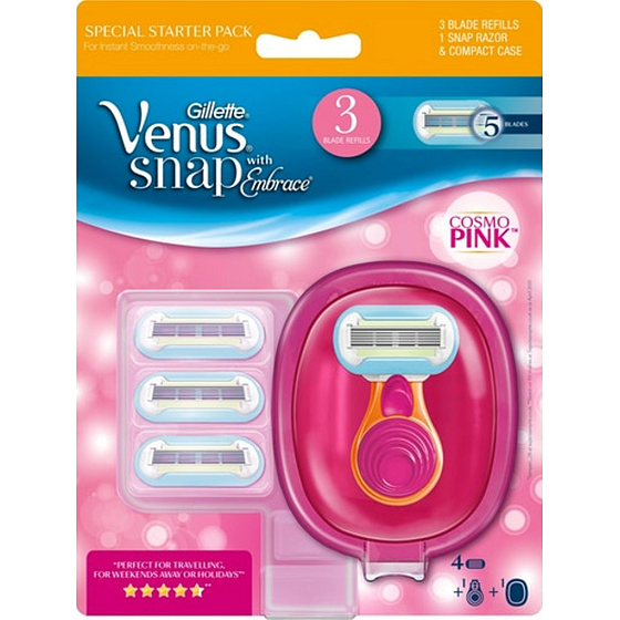 Gillette Venus Snap mit Embarance Rasierer + Ersatzkopf 3 Stück für Damen