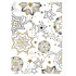 Ditipo Geschenkpapier 70 x 500 cm Weihnachten Weißgold-Schwarz Sterne