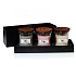 WoodWick Coastal Sunset + Vanilleschote + Weihnachtskerzenset mit Holzdocht und kleinem Glasdeckel 3 x 85 g