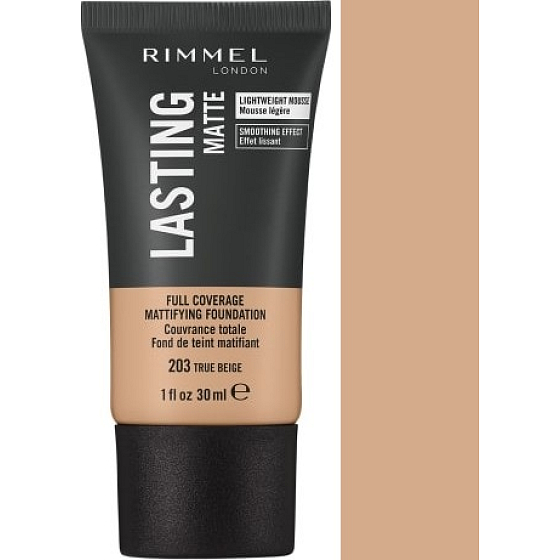 Rimmel London Lasting Matte Foundation Make-up 203 True Beige 30 ml