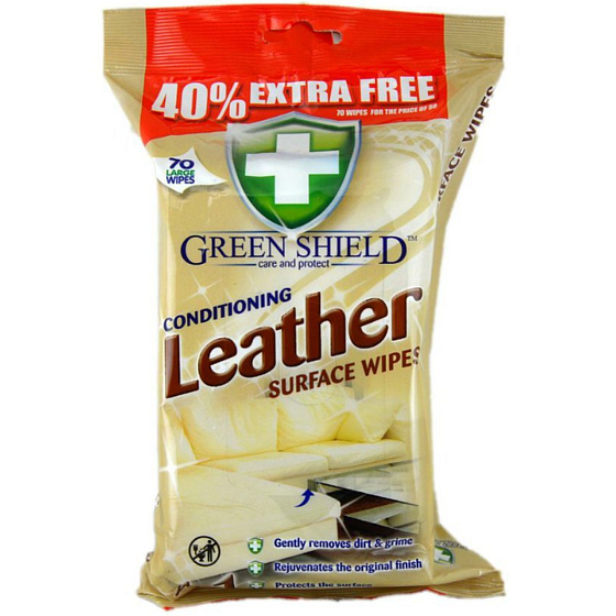 Green Shield 4in1 Nassreinigungstücher aus Leder und Kunstleder 70 Stück