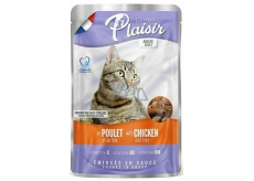 Plaisir Katze mit Huhn und Leber kompletter Katzenfutterbeutel 100 g
