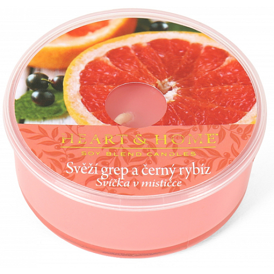 Heart & Home Frische Duftkerze aus Grapefruit und Soja mit schwarzen Johannisbeeren in einer Schüssel Brenndauer bis zu 12 Stunden 38 g