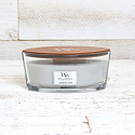 WoodWick Lavender & Cedar - Lavendel und Zedernholz Duftkerze mit Holzdocht und Deckel Glasschiffchen 453 g