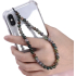 Achat indischer Handy-Anhänger gegen Verlust, Natursteinperle 6 mm / 26,5 cm, symbolisiert das Element der Erde