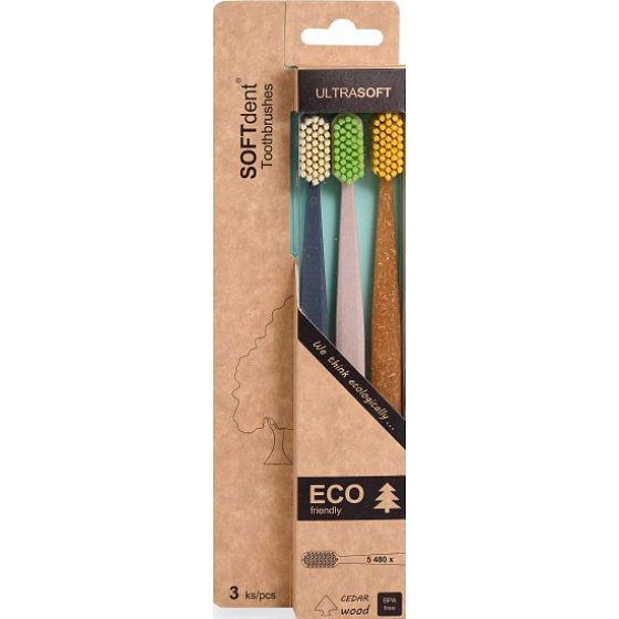Soft Dent Eco Ultra Soft extra weiche Zahnbürste 3 Stück