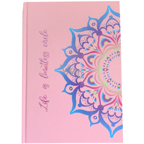 Albi Liniertes Tagebuch rosa Mandala A5 15 x 21,5 cm