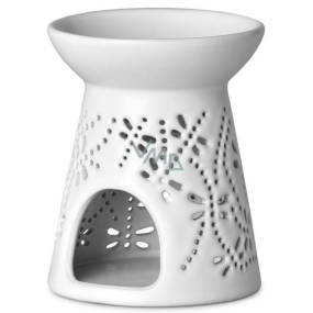 Emocio Aromalampa Keramik weiß mit Libellen 92 x 115 mm
