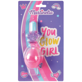 Martinelia You Glow Girl farbiger Lippenbalsam 4,5 g + Nagellack 2 ml, Kosmetikset für Kinder