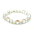 Opalit weiß matt Armband elastisch, Kunststeinkugel 8 mm / 16-17 cm, Wunsch- und Hoffnungsstein