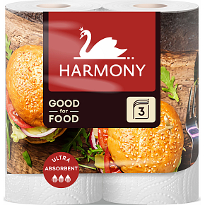 Harmony Good For Food Burger 3-lagige Papierhandtücher 16,5 m, 2 Rollen