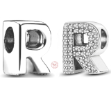Sterling Silber 925 Alphabet Buchstabe R, Perle für Armband