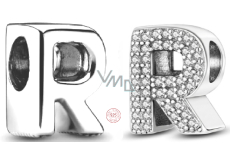 Sterling Silber 925 Alphabet Buchstabe R, Perle für Armband