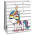 Ditipo Geschenkpapiertüte 26,4 x 13,6 x 32,7 cm für Kinder - Einhorn