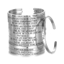 Edelstahlarmband silber mit Gravur Sei wahrhaftig..., offene Manschette, 4 mm