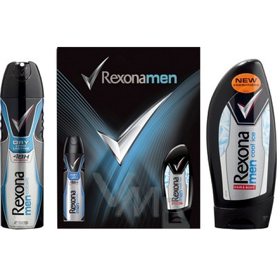 Rexona Men Cobalt Deodorant Spray Cobalt 150 ml + Cool Ice Duschgel 250 ml, Kosmetikset